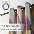 thumbnail image 3 of VOGOL Modern Geometric Pattern Thermal Insulated Drapes, Room Darkening Grommet Window Treatments for Bedroom Office, 2 Panels, W52 x L96, Purple, 3 of 8