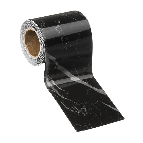 Uxcell Wood Grain Wallpaper Border 2" x 16.4ft Textured Frame Sticker, Black Texture