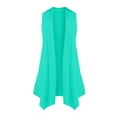 thumbnail image 3 of Qiyuancai Cardigan Sans Manches pour Femmes, Ouvert devant, Ourlet Asymétrique, Blouse Ample Décontractée, 3 of 4