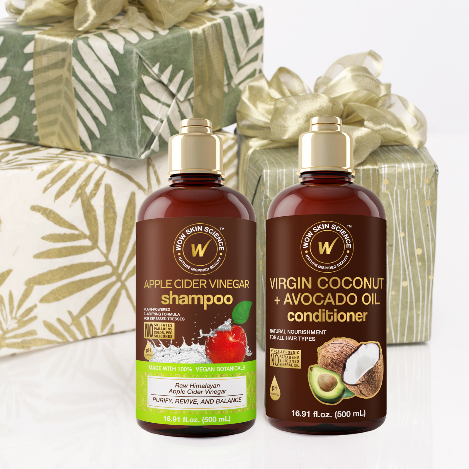 WOW Skin Science Apple Cider Vinegar Shampoo & Coconut + Avocado Oil Conditioner Duo 16.9 oz - image 5 of 6