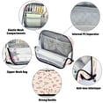 thumbnail image 4 of Pencil Bag with Magnetic Foldable Base Large Capacity Stand-Up Pencil Case Durable Nylon Pen Pouch Tiny Red Floral Pattern, 4 of 7