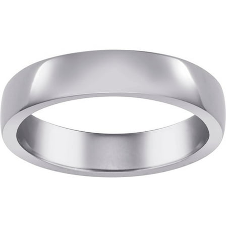 Silver-Tone Low-Dome Wedding Band, 4.5mm