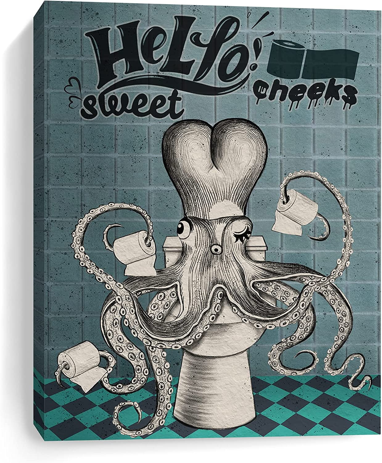 Octopus Bathroom Decor 12x16" Octopus Decor For Bathroom Octupus Wall ...