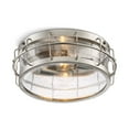 thumbnail image 6 of Possini Euro Design Aya Modern Industrial Ceiling Light Flush Mount Fixture 13 1/4" Wide Satin Nickel 2-Light Cage Clear Seeded Glass for Bedroom Home, 6 of 7