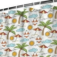 thumbnail image 4 of Tropical Beach Sunset Shower Curtain 72x84 Inch - Vibrant Hawaiian Sunset Beach Design Waterproof Bathroom Drapes Fade-Resistant Polyester Fabric Includes 12 Hooks, 4 of 5