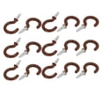 thumbnail image 1 of Unique Bargains 7/8 Inch Plastic Coated Screw-in Open Cup Ceiling Hooks Hangers Brown 15pcs, 1 of 2