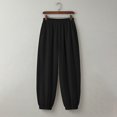 thumbnail image 6 of Womens Wide Leg Balloon Pants Casual Trendy Elastic Waist Wide Leg Harem Pants Baggy Pleated by Yigetop Black L, 6 of 7