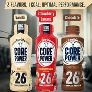 Fairlife Core Power 26g Protein Milkshake - Chocolate, Strawberry Banana, Vanilla - 12 Pack of 14oz