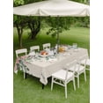 thumbnail image 3 of Outdoor Tablecloth with Umbrella Hole and Zipper, Watercolor Roses Rectangle Table Cloth 54x80 Inch Waterproof Tablecloth, Spring Flowers Leaves Butterflies Beige Picnic Table Cover for Patio Camping, 3 of 7