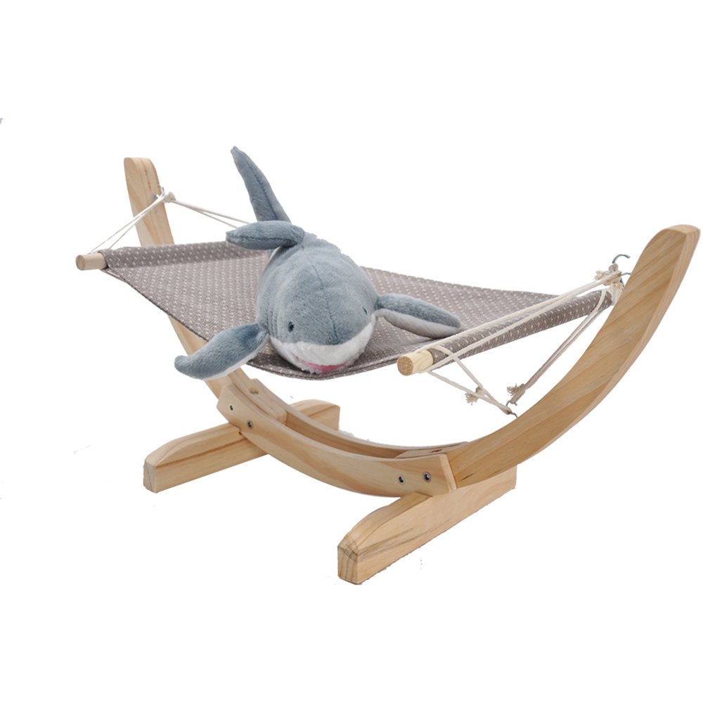 KARMAS PRODUCT Cat Hammock Bed Pet Hanging Bed with Solid Wood Stand