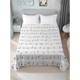 thumbnail image 4 of Twin Flat Sheet 66"x96", Music Notes Soft Lightweight Bedding Flat Sheets Only, Modern Abstract Minimalistic Geometric Stripes Brushed Microfiber Top Bed Sheet, Breathable StainResistant Bedsheets, 4 of 9