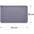 thumbnail image 2 of Alfombrilla para comedero de perros de silicona gris de 54 x 38 cm, compatible con la FDA, impermeable y antideslizante., 2 of 5