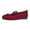 Wine, variant on Ballet Flats for Women Washable Knit Slip On Adjustable Strap Round Toe Dressy Flats