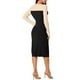 thumbnail image 3 of Vestido midi de corte con cuello redondo de manga larga para mujer Inspire Chic, vestido de suéter de color bloque XL beige-negro, 3 of 6