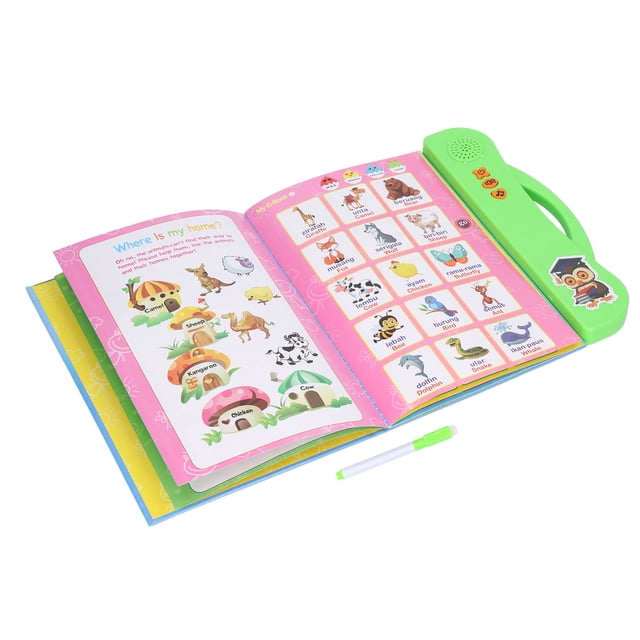 Kids Learning Sound Book, 20 Pages Electronic ABC Sound Book Educational Malay Vibrant Pictures Fruits For Trips