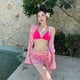 thumbnail image 4 of Conjunto de Bikini pequeño con realce para mujer, traje de baño pequeño con Tanga, Color contrastante, estilo brasileño, 2024, 4 of 5