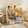 thumbnail image 3 of tredstone Transparent Tea Bag Storage Box Clear Acrylic Holder With Lid Stackable Transparent. Dustproof white, 3 of 6