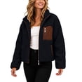 thumbnail image 2 of IUYRTFE Women's Fleece Full-Zip Hooded Jacket Winter Coat Casual Warm Outerwear with Pocket, 2 of 9