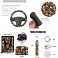 thumbnail image 7 of Yuyamidu Skull Car Seat Covers Full Set of 13 Steering Wheel Cover Seat Belt Cover Sunflowers Daisy Trash Bin Rearview Mirror Cover Keyrings Lipstick Holder Auto Interior Set Decor Universal Fit, 7 of 7