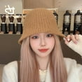 thumbnail image 2 of SikaFu Wool Fisherman Hat Women's Korean Edition Retro Fashion Versatile Waffle Basin Hat Autumn/Winter Japanese Warm Knitted Bucket Hat, 2 of 9