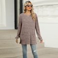 thumbnail image 4 of SWSMCLT Women's Soft Top Long Sleeve Sweater Warm Holiday Knit Winter Fall Fashion Tunic Top Spandex Crewneck Coffee XX-Large, 4 of 5