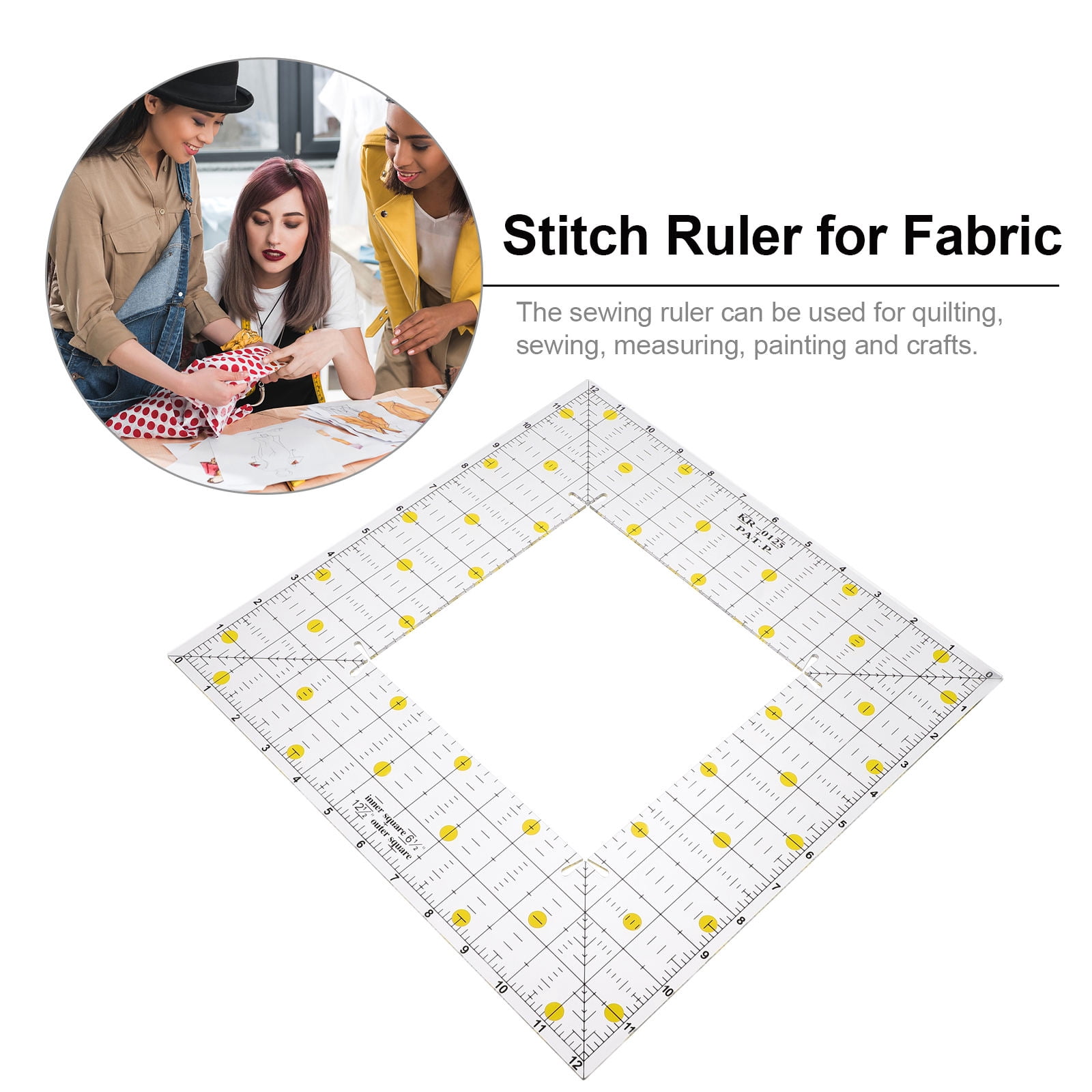 Hemoton 2 pcs  Hollow Quilting Ruler Patchwork Tailor Ruler Fabric Ruler DIY Sewing Supply