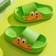 thumbnail image 2 of TOWED22 Kids Lightweight Soft EVA Non-Slip Slides Slippers Open Toe Comfy Sandals for Toddler Boys Girls Children Bathroom Shower Summer Pool Beach Slippers(Green,11), 2 of 5