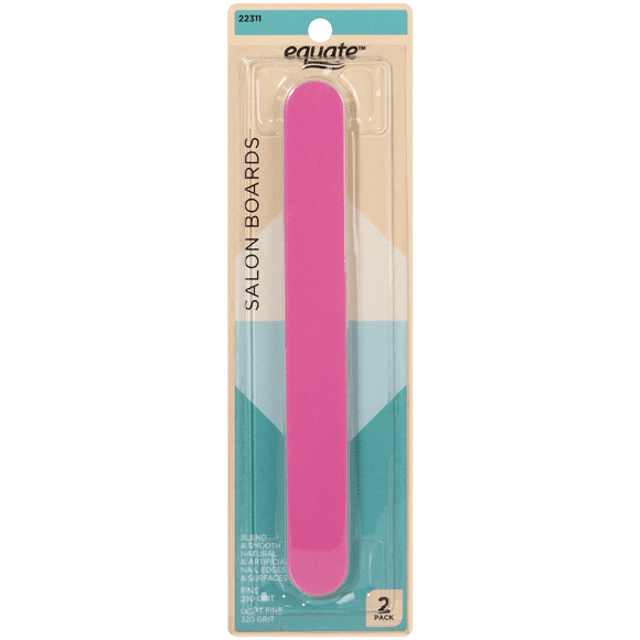 Equate Beauty Salon Boards, Fine & Light Fine Grit, Pink, 2 Pieces