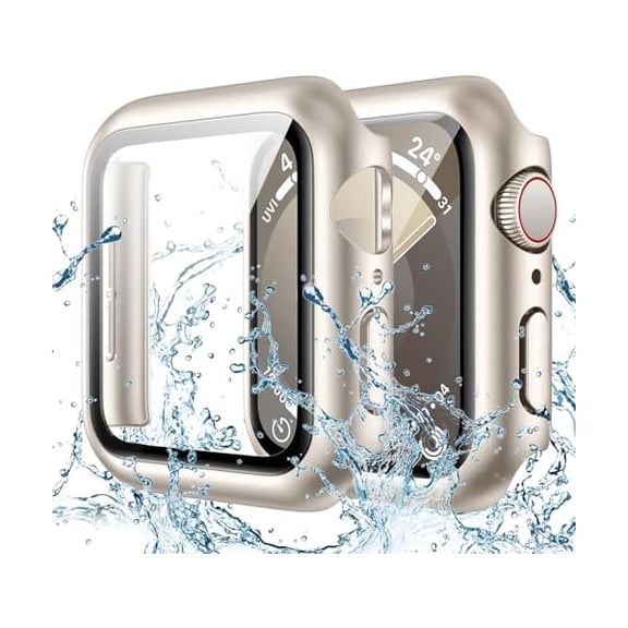 wonima88 Waterproof Case Compatible for Apple Watch Screen Protector Series 6/5/4, SE 3/2/1 44mm, Hard Bumper with Tempered Glass for iWatch Cover 44 mm