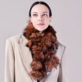 thumbnail image 1 of Bufanda de piel de zorro para mujer, estilo coreano, bonita bola de piel de mapache de invierno, bufanda de piel cálida y gruesa de doble cara, 1 of 5