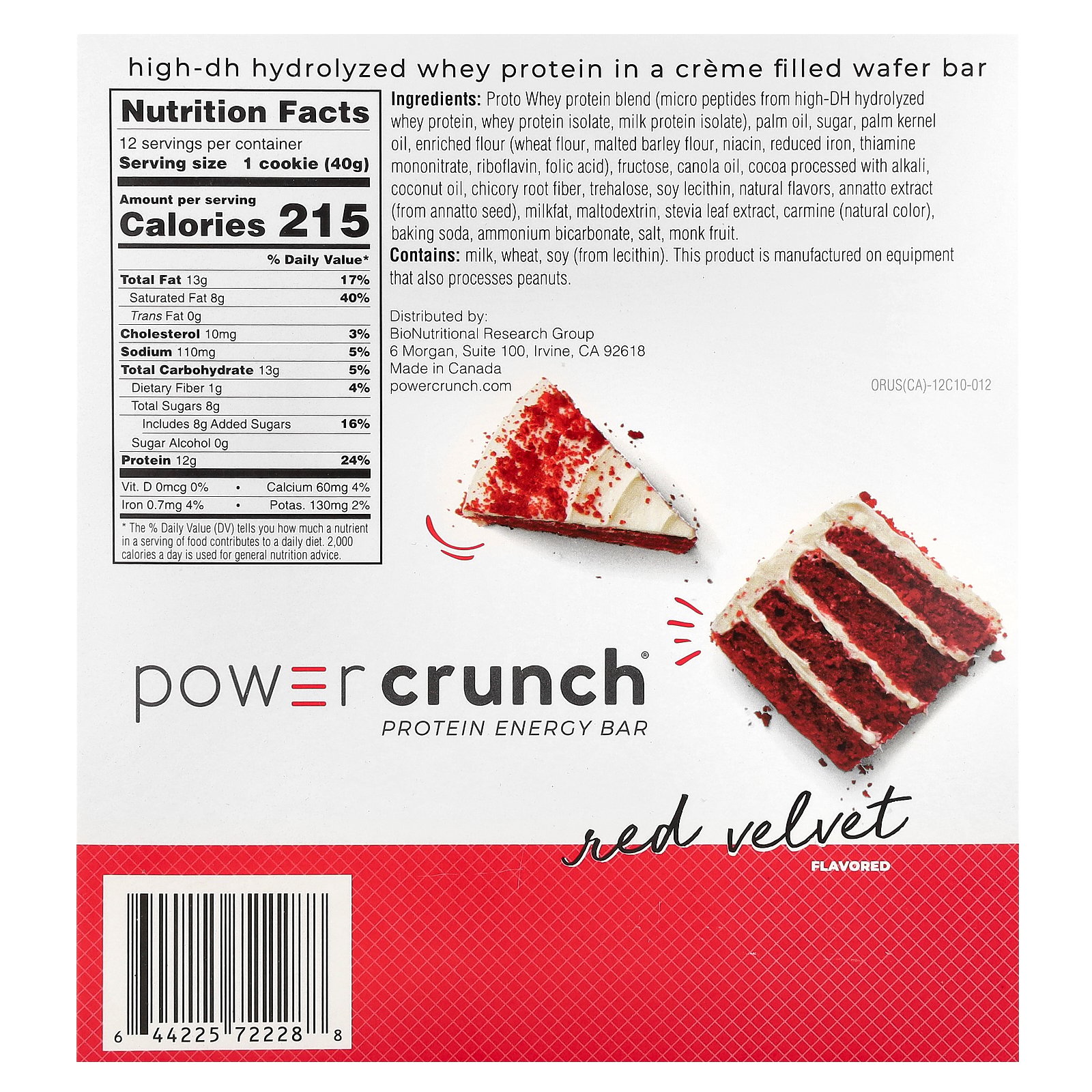 Power Crunch Original Red Velvet 12 count 1.4 oz bars