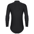 thumbnail image 4 of Alvivi Mens Shiny Rhinestone Deep V Neck Latin Tango Dance Shirt Leotard Ballroom Dance Costume Black M, 4 of 7