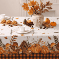 thumbnail image 3 of Sm:)e Buffalo Plaid Fall Thanksgiving Table Cloth 60x60 Inch Square, Pumpkin Birdhouse Mushroom Orange, 3 of 7