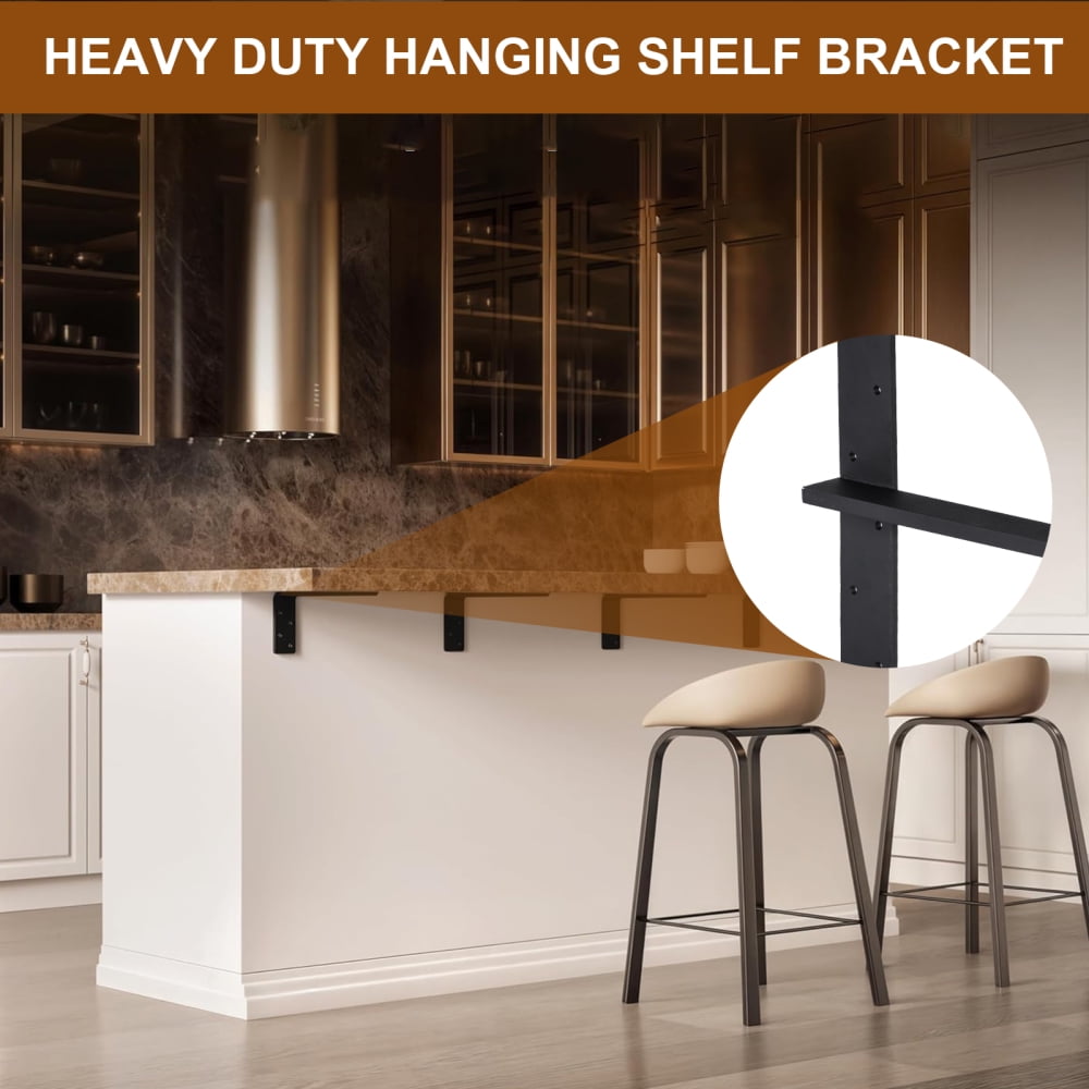 Flroha Heavy Duty Floating Shelf Bracket Heavy Duty Steel Floating Shelves Brackets 3 Pieces Modern Corbels Wall Shelving Support for Kitchens Bathrooms Bedrooms Offices in style