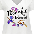 thumbnail image 4 of Inktastic Thankful and Blessed Inspirational Saying with Flowers Women's Plus Size V-Neck T-Shirt, 4 of 5