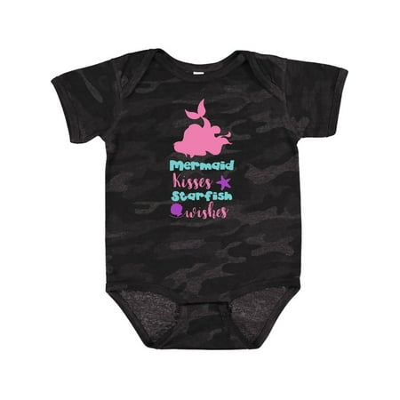 

Inktastic Mermaid Kisses Starfish Wishes - Pink Blue Purple Gift Baby Girl Bodysuit