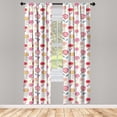 thumbnail image 3 of Ambesonne Floral Curtains, Vibrant and Doodle Style, Pair of 28"x84", Multicolor, 3 of 5