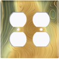 thumbnail image 3 of Metal Light Switch Plate Cover Image of Marble Green Yellow Swirl MAR085, 3 of 16