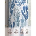 thumbnail image 3 of Blue Botanical Sheer Curtains for Living Room Bedroom Spring Summer Watercolor Leaf Sheer Curtains 63 Inch Long 2 Panels Set Light Filtering Curtain Window Treatments Drapes for Dining Room, 3 of 6