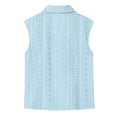 thumbnail image 6 of VBVC Women's Eyelet Embroidery Button Down Tank Top, Ladies' Peter Pan Collar Sleeveless Blouse, Casual Solid Color Summer Shirt For Women,Light Blue,S-3XL, 6 of 7