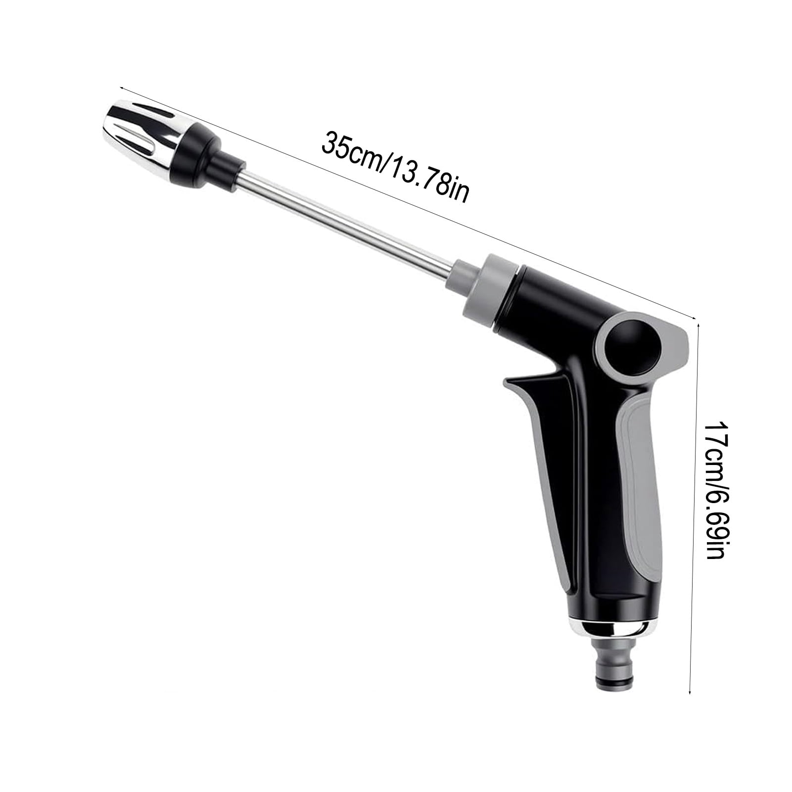 Garden Hose Nozzle with 360-degree Adjustable Spray, High Pressure Water Cleaning Jet, Universal 3/4" Thread for Car Wash & Garden, Heavy-Duty Cleaning Tool