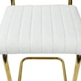 thumbnail image 6 of 27 Inch Boucle Fabric Dining Chairs, Mid-Century Dining Chair with Golden Metal Legs, Simple Bar Stool Upholstered Dining Chairs, Armless Bar Chairs Dining Room, Kitchen, Vanity(Ivory,Set of 6), 6 of 11