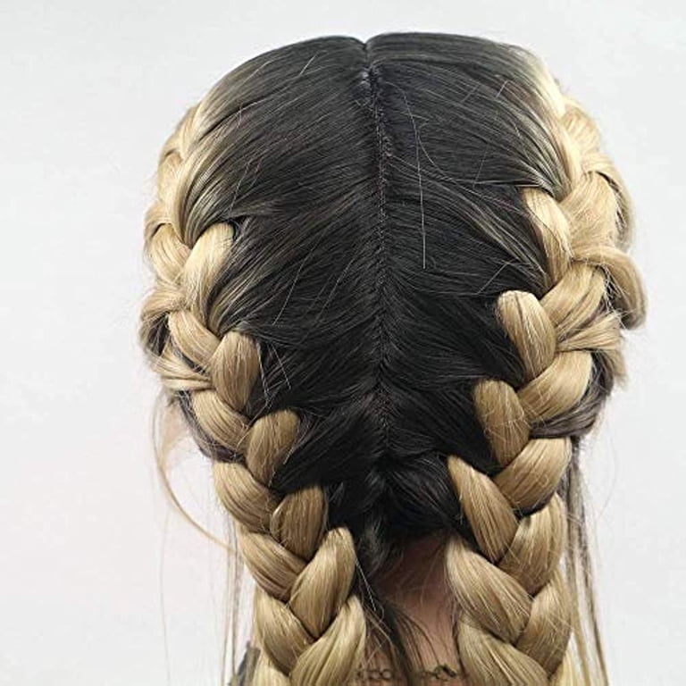 Natural Long Ombre Blonde Synthetic Lace Front Wig, Double  display picture 2