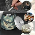 thumbnail image 4 of Yayeee Ashtray with Lid for Cigarette Smokeless Stainless Steel Home Ash Holder, Beige Floating Whale, 4 of 7