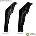 thumbnail image 7 of Ekena Millwork 2"W x 12"D x 15"H Damon Wrought Iron Bracket, (Triple center brace) (4-Pack), 7 of 7