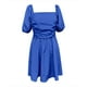 thumbnail image 5 of Vestido plisado con cuello cuadrado y mangas abullonadas para mujer - Vestido mini informal de verano en color liso - S-XXL, 5 of 5