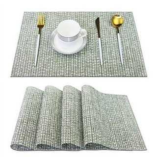 PIGCHCY Placemats,Heat Insulation Non Slip Plastic Placemats,Washable Easy  to Clean Woven Vinyl Kitchen Stain Resistant Placemats for Dining Table Set
