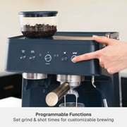 Thyme & Table Barista Grade Espresso Machine with 15-Bar Pressure and Conical Burr Grinder, Atlantic Blue