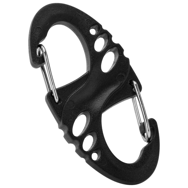 10pcs S Shaped 8 Shaped Snap Keychain Hook Clip Outdoor Molle Backpack Quick Release BuckleBlack