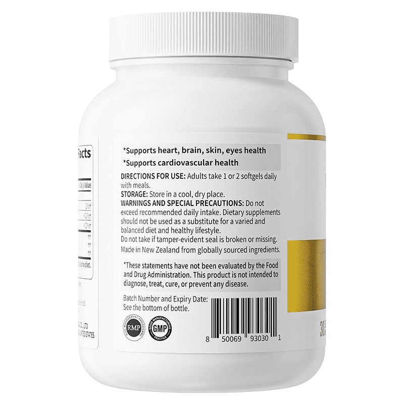 Vinsic Omega-3 Fish Oil 30 Capsules | High EPA & DHA Fatty Acids to Support Overall Wellness & Healthy Circulation | Premium New Zealand Made Supplement